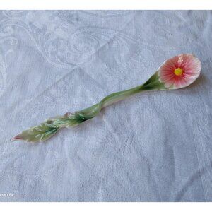 Franz porcelain demitasse spoon in original box Blossoms Daisy pink flower NIB